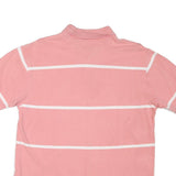 TOMMY HILFIGER Mens Pink & White Stripe Short Sleeve Polo Shirt L Classic