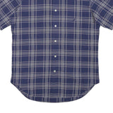 NAUTICA Mens Blue & White Check Shirt M Button-Down Short Sleeve Cotton Blend