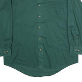 LEE Mens Green Cotton Shirt L Button Down Collar Long Sleeve Casual