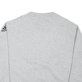 ADIDAS Mens Grey Cotton Blend Crew Neck Sweatshirt M Logo Sleeve Pocket Casual