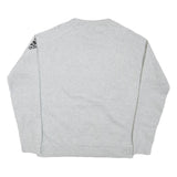 ADIDAS Mens Grey Cotton Blend Crew Neck Sweatshirt M Logo Sleeve Pocket Casual