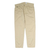 CALVIN KLEIN JEANS Mens Cotton Blend Beige Regular Fit Straight Trousers W38 L30
