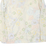 WRANGLER Womens Cream Floral Print Shirt L Lightweight Button-Up Polyester