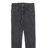 LEVI'S 502 Mens Jeans Black Slim Skinny Denim Medium W32 L30 Zip Cotton Blend