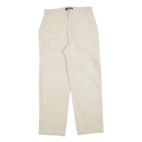 ROX Womens Beige Regular Fit Straight Leg Trousers W30 L30 Casual Zip Pocket