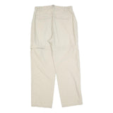ROX Womens Beige Regular Fit Straight Leg Trousers W30 L30 Casual Zip Pocket