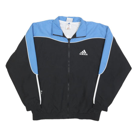 ADIDAS Mens Black & Blue Sports Track Jacket XL Polyester Zip Athletic