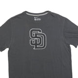 NIKE Mens Black L Cotton Blend Graphic T-Shirt Short Sleeve Crew Neck