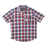 WRANGLER Mens Blue & Red Checked Shirt L Casual Summer Button Up