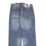 TAKE TWO Mens Regular Fit Straight Blue Denim Jeans W32 L32 Classic Cotton Blend