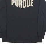 GILDAN Womens Black Purdue Long Sleeve Crew Neck Cotton Blend T-Shirt L