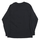 GILDAN Womens Black Purdue Long Sleeve Crew Neck Cotton Blend T-Shirt L