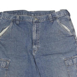 WRANGLER Mens Denim Blue Cargo Shorts 2XL W40 Casual Cotton Relaxed Fit