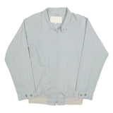 Mens Grey Cotton Blend Casual Jacket M Zip Closure Plain Lightweight