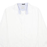 GUESS Mens White Cotton Blend Shirt M Long Sleeve Casual Button Down Collar