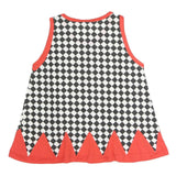 NADINE Womens Black & White Checked Printed Sleeveless Round Neck Top S