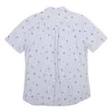 VANS Mens Blue Shirt L Cotton Printed Casual Short Sleeve Summer