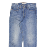 LEVI'S Womens Regular Blue Denim Straight Stone Wash W26 L27 Button Jeans