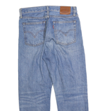 LEVI'S Womens Regular Blue Denim Straight Stone Wash W26 L27 Button Jeans
