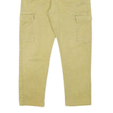 INDICODE JEANS Mens Slim Beige Cargo Trousers W28 L26 Drawstring Cotton Blend