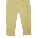 INDICODE JEANS Mens Slim Beige Cargo Trousers W28 L26 Drawstring Cotton Blend