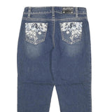 STYLE & CO Womens Blue Regular Straight Denim Medium W28 L24 Stylish Embroidered