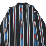 WRANGLER Mens Black & Blue Cotton Blend Striped Button Shirt XL Casual Western