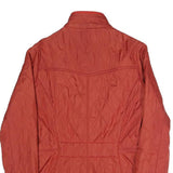 BARBOUR Womens Red Classic Jacket UK 10 Quilted Polyester Blend Zip Fastening