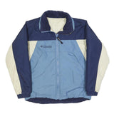 COLUMBIA Womens Blue & Cream Colourblock Polyester Blend Jacket L Outdoor