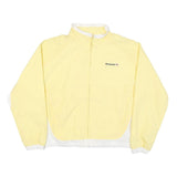 REEBOK Mens Yellow & White Zip Jacket M Polyester Blend Plain Sportswear Casual
