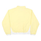 REEBOK Mens Yellow & White Zip Jacket M Polyester Blend Plain Sportswear Casual
