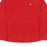 TOMMY HILFIGER Womens Red Patterned Jumper Roll Neck Basic Knit XL Casual
