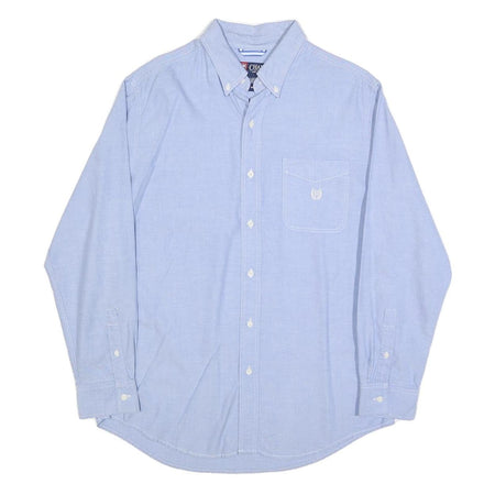 CHAPS Mens Blue Cotton Shirt M Button-Down Collar Long Sleeve Classic Fit