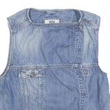 DIESEL Womens Blue Denim Vest Sleeveless Round Neck S Casual Denim Top