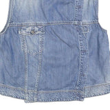 DIESEL Womens Blue Denim Vest Sleeveless Round Neck S Casual Denim Top