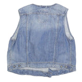 DIESEL Womens Blue Denim Vest Sleeveless Round Neck S Casual Denim Top