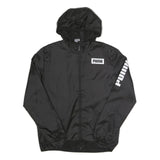 PUMA Mens Black Hoodie Zip Jacket S Polyester Plain Sports Casual Lightweight