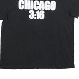 WWE Mens Black Chicago 3:16 Graphic T-Shirt 2XL Short Sleeve Crew Neck Skull