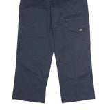 DICKIES Mens Polyester Blend Navy Loose Straight Trousers W33 L30 Workwear