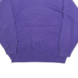 Womens Purple Sweatshirt Crew Neck L Plain Cotton Blend Comfy Casual Pullover