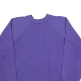 Womens Purple Sweatshirt Crew Neck L Plain Cotton Blend Comfy Casual Pullover