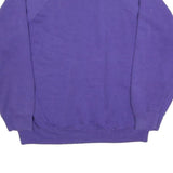 Womens Purple Sweatshirt Crew Neck L Plain Cotton Blend Comfy Casual Pullover