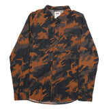 LEVI'S Mens Brown & Black Camouflage Shirt L Long Sleeve Button Up Cotton
