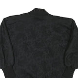 Womens Black Button Jacket L Polyester Blend Paisley Pattern Stylish Comfortable