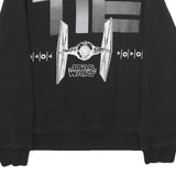 STAR WARS Mens Black Sweatshirt S Crew Neck Starfighter Graphic Cotton Pullover
