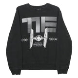 STAR WARS Mens Black Sweatshirt S Crew Neck Starfighter Graphic Cotton Pullover