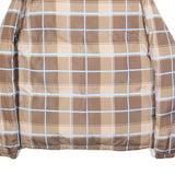 KARL KANI Womens Brown & Blue Check Reversible Jacket L Polyester Zip Casual