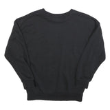ADIDAS Womens Black Sweatshirt Crew Neck UK 8 Cotton Blend Pullover Casual