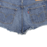LEVI'S Womens Shorts Blue Denim Cut-Off M W34 Classic Casual Frayed Hem