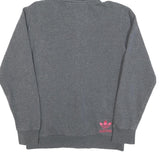 ADIDAS Womens Grey & Turquoise Zip Up Hoodie S Lightweight Cotton Casual